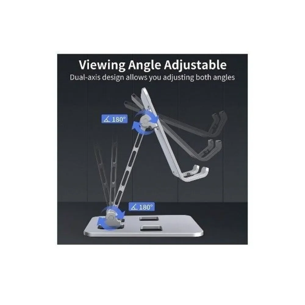 Cell Phone/Tablet Desktop Adjustable Stand Color Silver - Picture 3 of 6